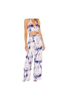 SUPERDOWN Nicky Pant Set in Blue Multi Tie Dye